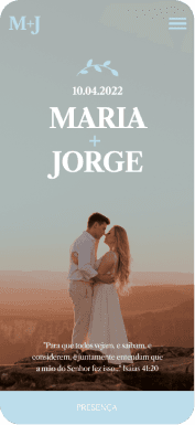 Exemplo de um site de casamento da Wedy