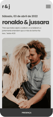 Exemplo de um site de casamento da Wedy