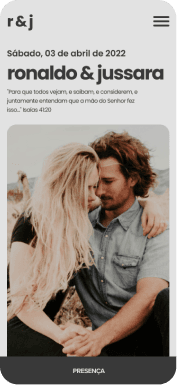 Exemplo de um site de casamento da Wedy