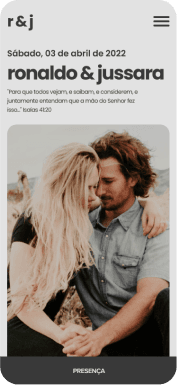 Exemplo de um site de casamento da Wedy