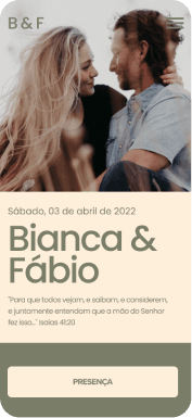 Exemplo de um site de casamento da Wedy