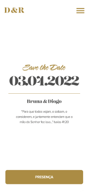Exemplo de um site de casamento da Wedy