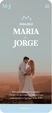 Exemplo de um site de casamento da Wedy