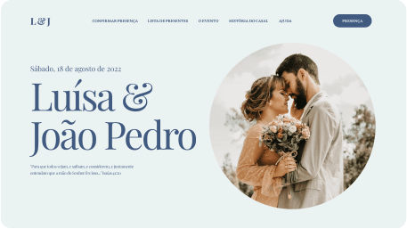 Exemplo de um site de casamento da Wedy